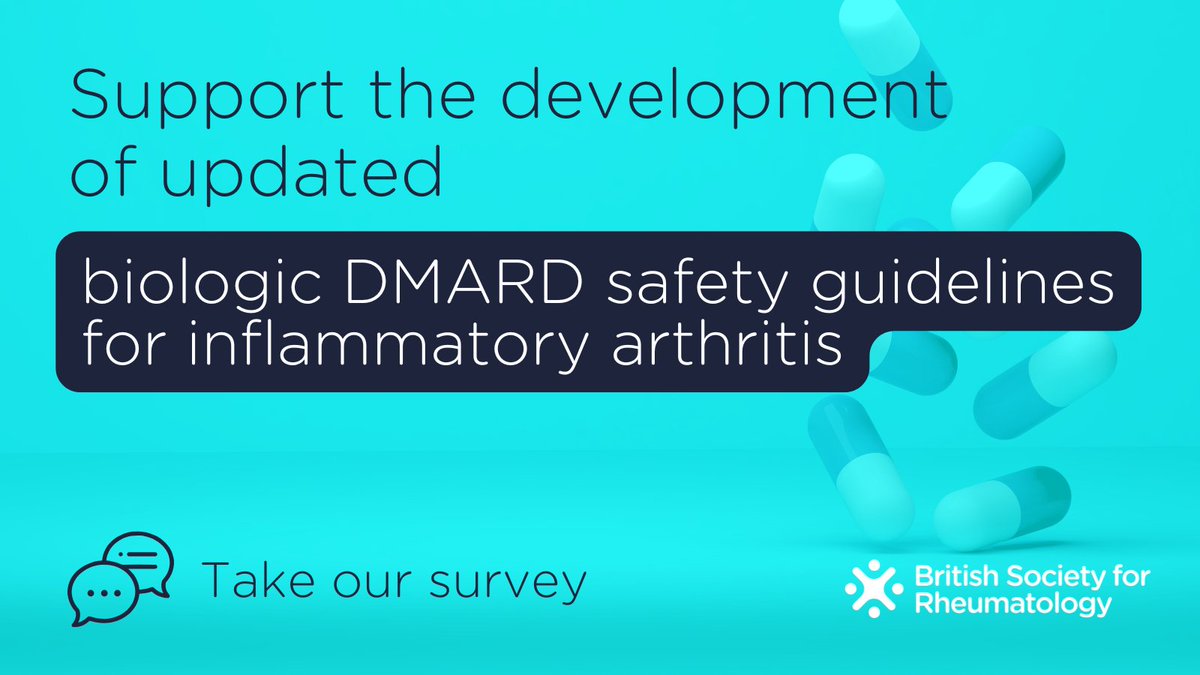BSR guidelines on biologic DMARDs will guide clinicians to provide the safest, most effective care for inflammatory arthritis. BSR members, please help us shape recommendations that meet today’s challenges by sharing your feedback here: bit.ly/4freinW