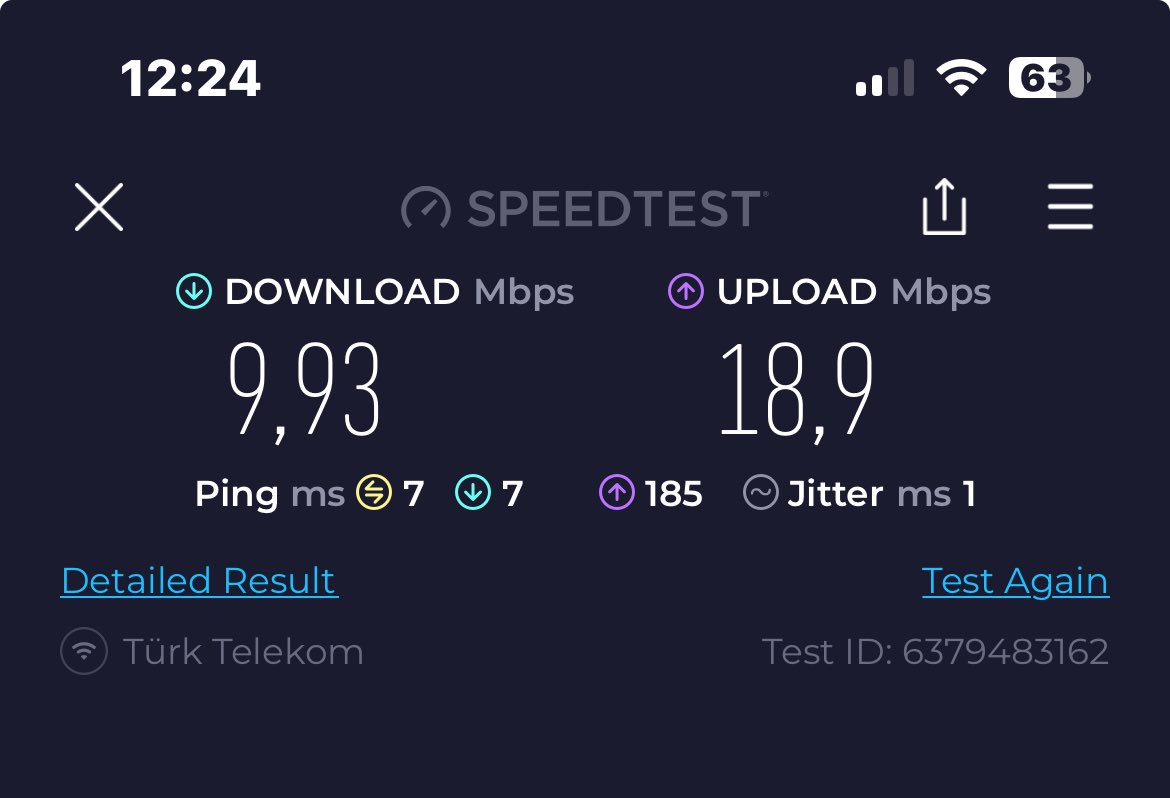 GuvenSadik's tweet photo. ⁦@TurkTelekom⁩ 100Mbps hız sözleşme yapmanıza rağmen verdiğiniz hizmet bu.Defalarca şikayet ilettim.3 ay dır değişen birşey yok 😡😡 https://t.co/1C8hNcjteZ