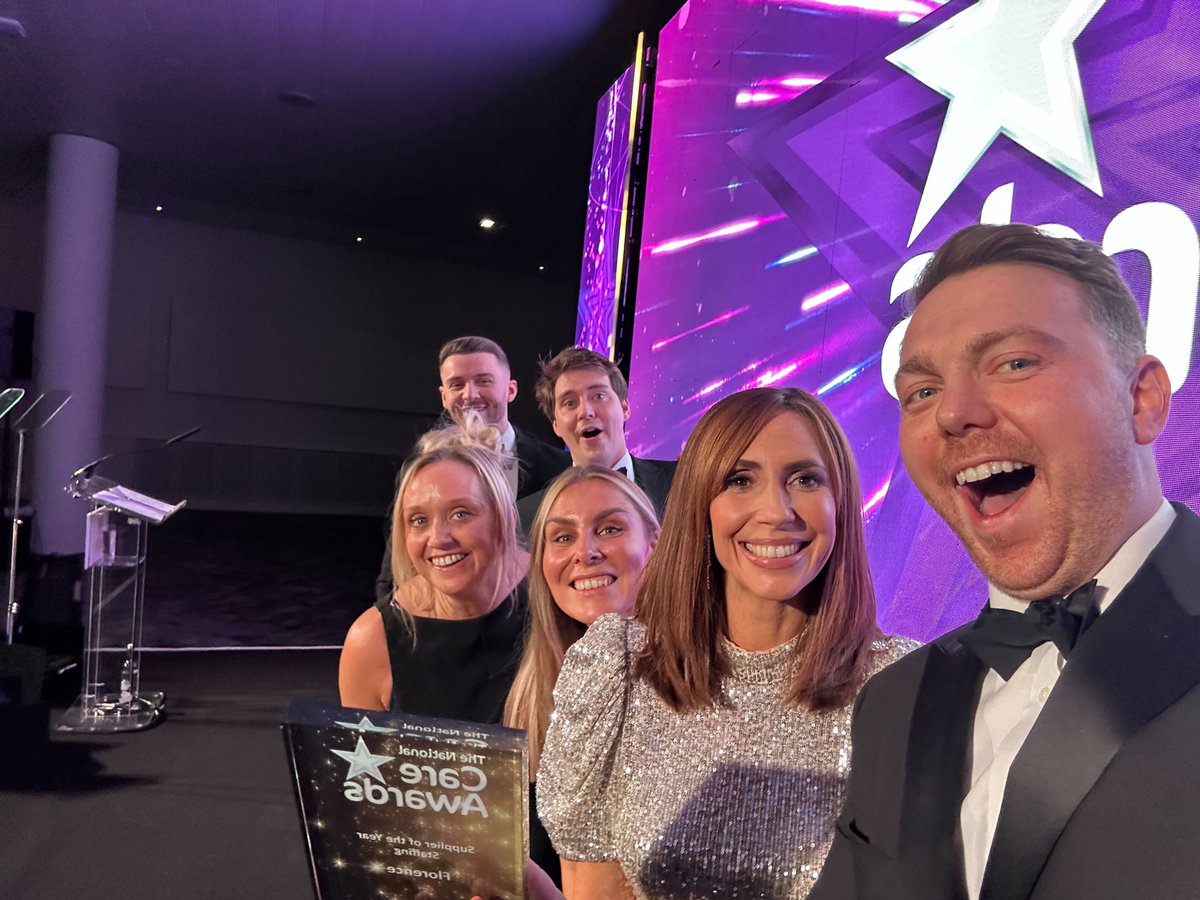 Proud moment: We won 'Supplier of the Year' at the National Care Awards on Friday.  🎉  A VERY happy team. 💜 

#NationalCareAwards #SupplierOfTheYear #CareIndustry #HealthcareExcellence #WinningTeam #ProudMoment