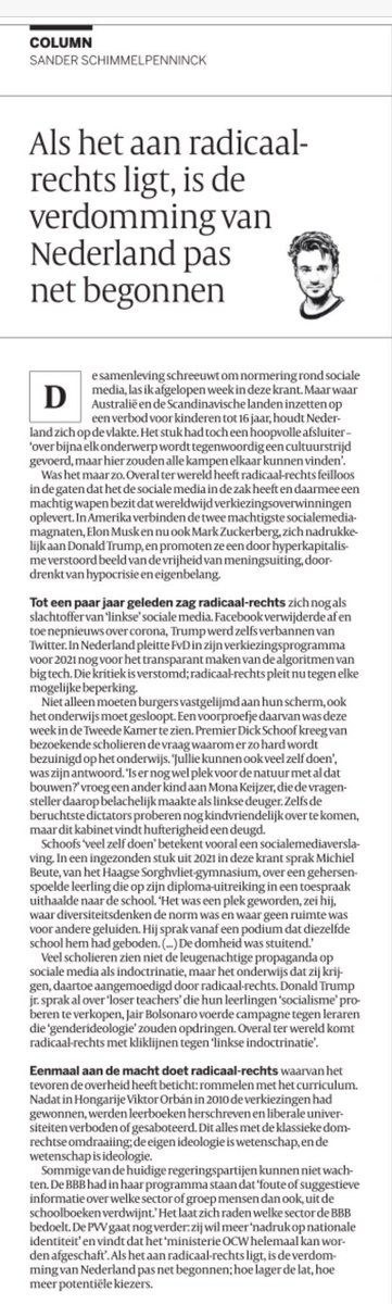 Sander weet weer eens haarscherp de vinger op de wond te leggen.