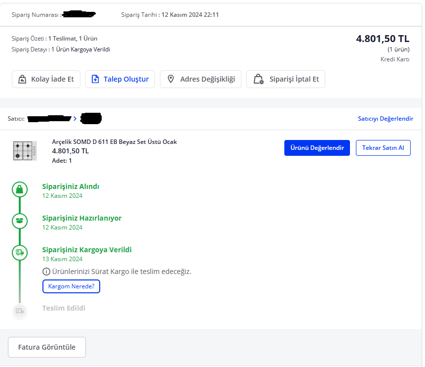 Benzer Bir durum da benim başıma geldiğinden biliyorum #pazarama pişmanlık, müşteri memnuniyeti SIFIR. 13 Kasımdan beri kargoda olan ürünün iadesine 21 gündür uğraşıyorum kargo firması ile aralarında çözmeleri gereken konuda beni mağdur ediyolar

 "