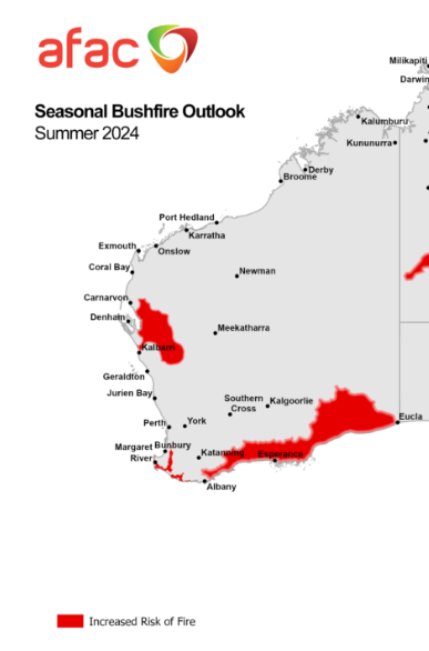 weather_wa's tweet image. Here Is The Summer Bushfire Outlook For Western Australia 🔥 #Esperance #Eucla #Gascoyne #GreatSouthern #SouthWestWA #PerthNews #WesternAustralia