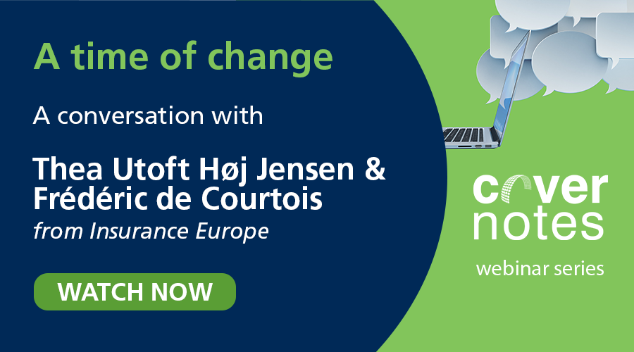 InsuranceEurope's tweet photo. Frédéric de Courtois, @InsuranceEurope pres. &amp; @AXA deputy CEO, sat down with @InsuranceEurope director general, Thea Utoft Høj Jensen. They discussed some of the biggest challenges facing the insurance industry. #CoverNote #InsuranceMatters

WATCH NOW: https://t.co/kZoDn9tHvC https://t.co/gj785ksrBr