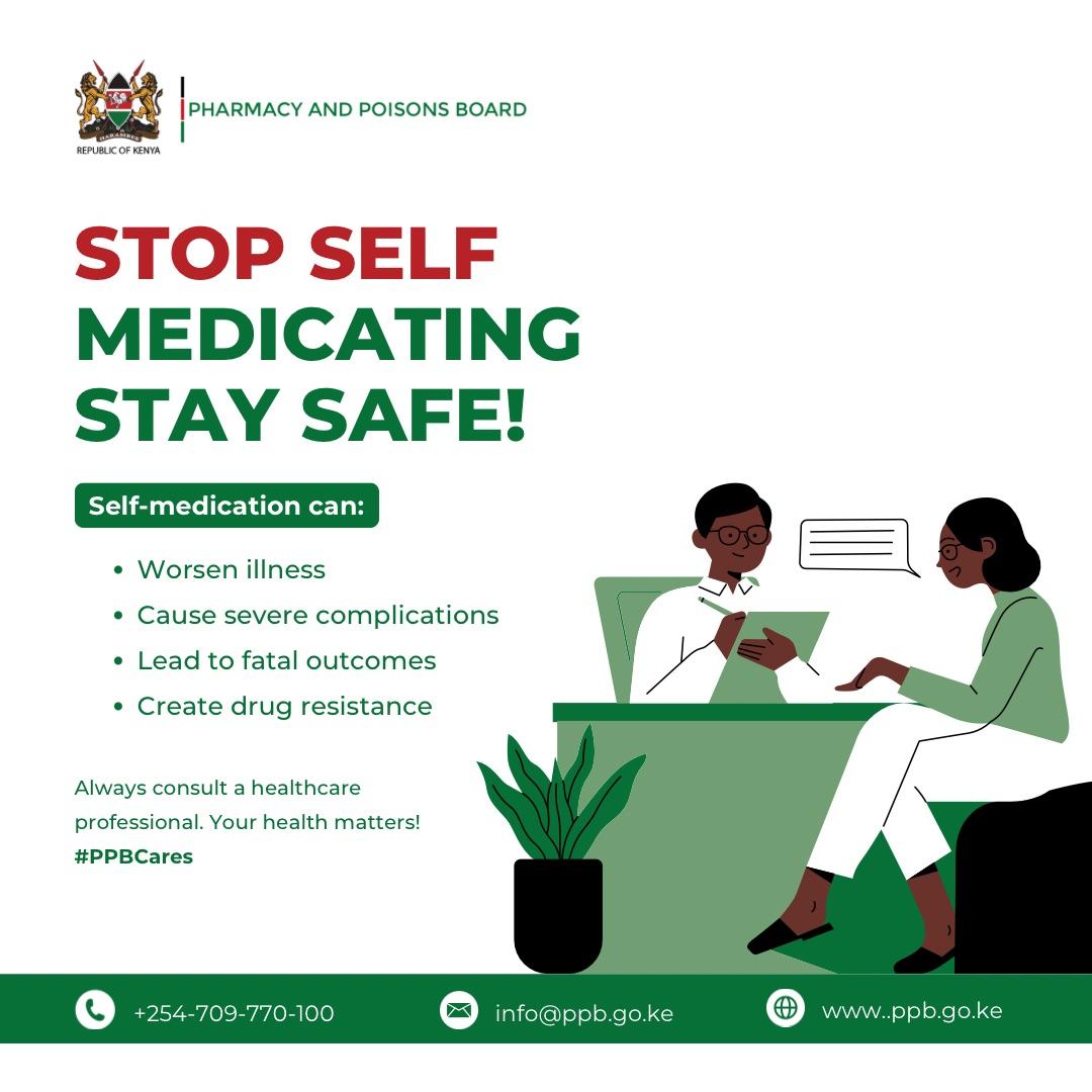 Self medication poses greater health risks!! Always seek medical attention from a healthcare professional.