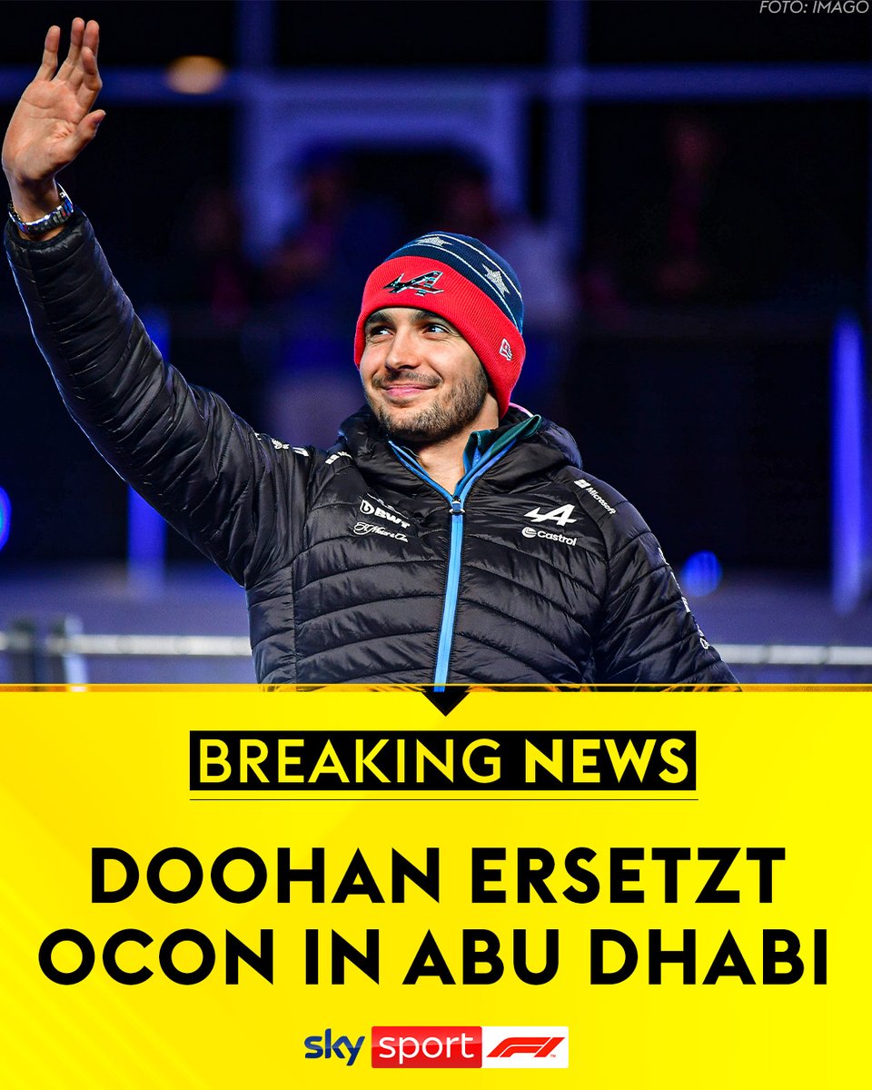 skysportformel1's tweet photo. Fahrerwechsel vor dem Saisonfinale! 🚨 Esteban Ocon hat beim GP von Katar sein letztes Rennen für Alpine absolviert, wir werden ihn erst kommende Saison im Haas wiedersehen. Bei Alpine wird dann Jack Doohan, der ab der kommenden Saison Stammfahrer beim französischen Team sein wird, ins Auto steigen.

#SkyF1 #F1 #KatarGP #Ocon #Doohan