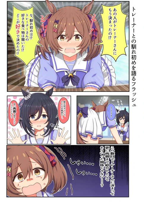 #ウマ娘プリティダービー #エイシンフラッシュ 
トレーナーが決まった時の馴れ初め 