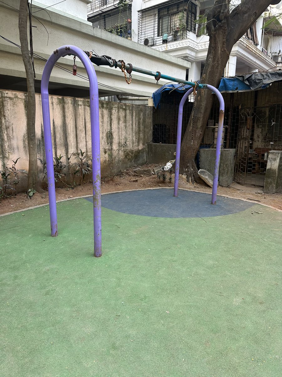 kumshah's tweet photo. @mybmcWardFN kindly look at kids playground behind welligkar college. Swing n other kids play eqpt broken. 
@mybmc - please help. https://t.co/qrfQ4ym3vI