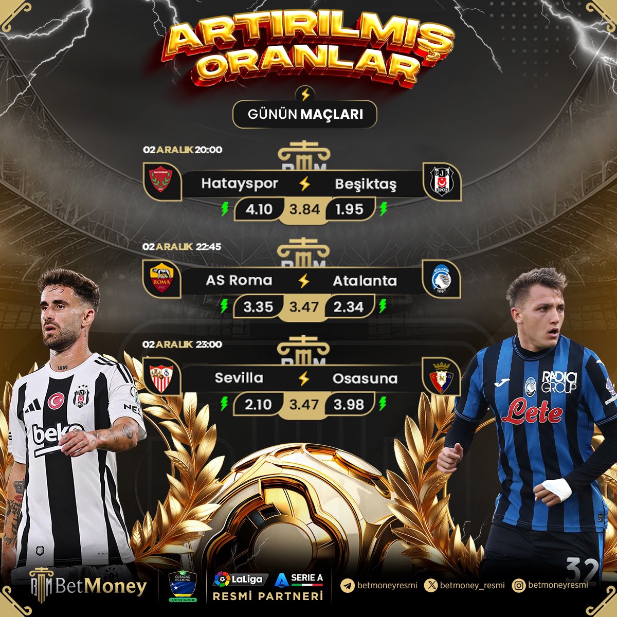 📣 Artırılmış Oranlar ile daha fazla kazanma Şansı sadece BetMoney’de❗️🚨Real Madrid ve LaLiga Resmi Sponsoru BetMoney’de lisanslı ve güvenilir bahis heyecanı🏅🚀Dünyanın ve Türkiye'nin Lisanslı En Güvenilir Bahis ve Casino Sitesi‼️