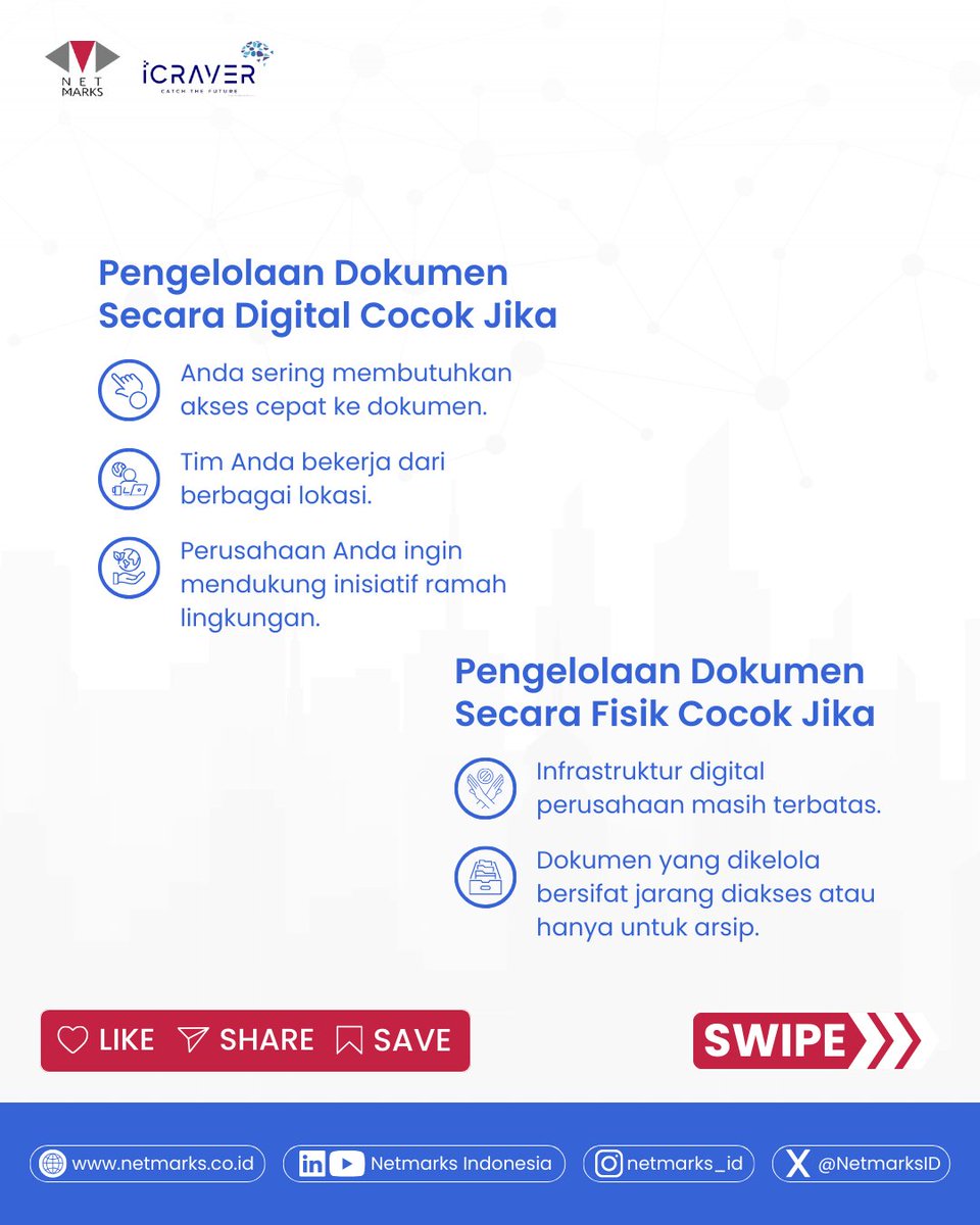 NetmarksID's tweet image. Yuk, simak konten ini untuk tahu kapan waktu yang tepat menggunakan DMS atau tetap mengandalkan dokumen fisik📂💻

Konsultasikan kebutuhan IT kamu bersama kami,
Hubungi kami di DM atau e-mail:
marketing@netmarks.co.id

#DocumentManagementSystems #DMS #DokumenDigital #ITSolutions