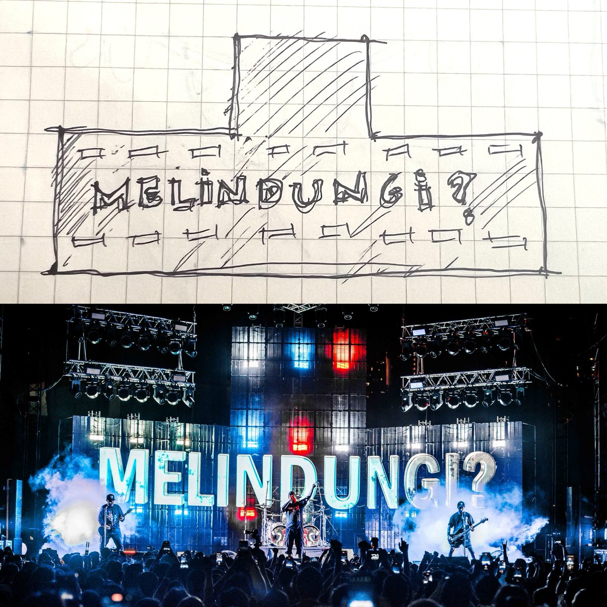 From sketches to reality. Beberapa sketsa desain visual untuk konser tunggal <a href="/Seringai/">Seringai | ニヤリ</a> kemarin. Terima kasih <a href="/antarasuara/">Antara Suara</a> sudah mewujudkan mimpi2 ini 🔥
