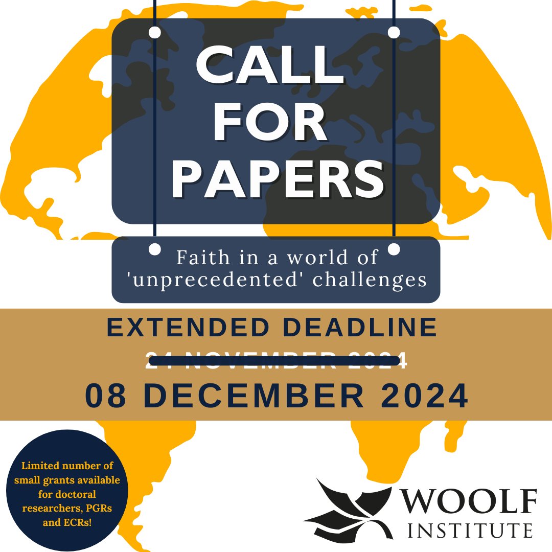 ‼️There's only a few days left to submit your abstract!
Our call for papers is closing *this Sunday 8 Dec, 11:59 pm*. Be sure to get your submissions in! Find all the details on our website👇🏽
woolf.cam.ac.uk/whats-on/event…
