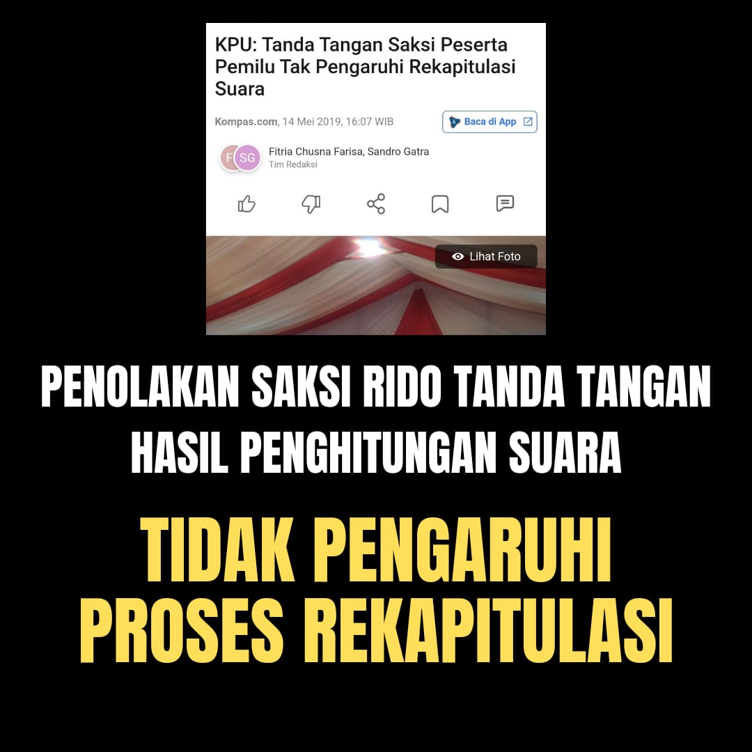 PakarINTELek's tweet photo. Tim R1DO menolak tanda tangan hasil penghitungan suara, proses Rekapitulasi tetap akan terus berlangsung. 

KPUD Bawaslu Jangan Main-main
PramDoel Sudah Menang 50,07%
------
PARCOK Habib Rizieq Lebah Ganteng Yuni Bove Papua Kembang Listrik https://t.co/qhX7fVTVYU