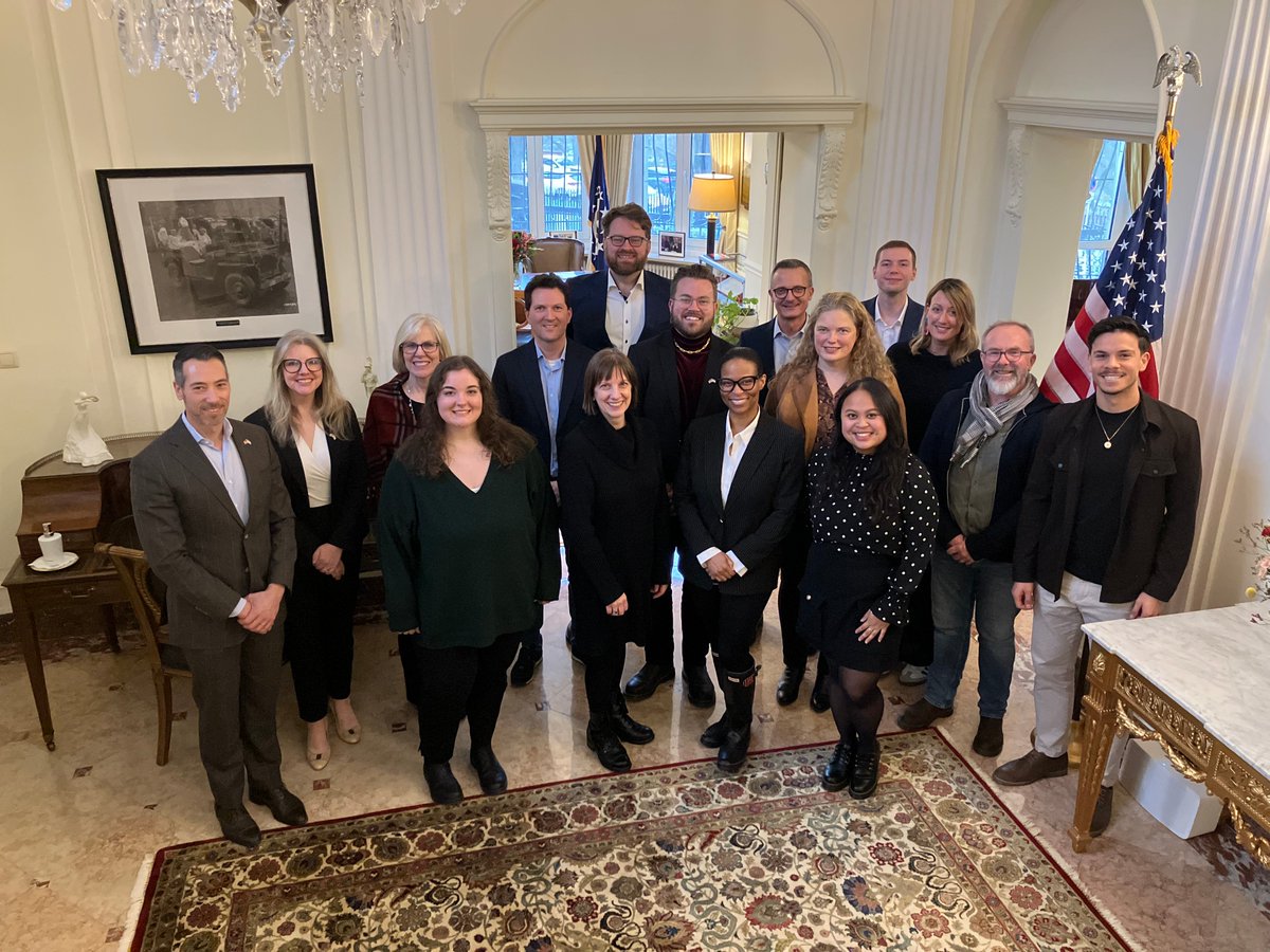 Proud to be part of the Fullbright Teaching Assistant Programme, bringing American language &amp; culture to our students in northern Luxembourg. Thanks to Kristal, Ambassador Barrett, his wife and the U.S. Embassy for the kind Thanksgiving invitation.<a href="/USEmbLuxembourg/">U.S. Embassy Luxembourg</a>  
#thanksgiving