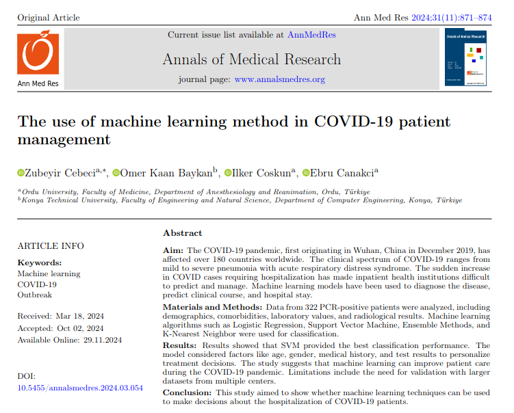 annmedres's tweet photo. The use of machine learning method in COVID-19 patient management.
#Machinelearning #Covid_19 
https://t.co/YqXUIm6pym https://t.co/nAqp2MUTca