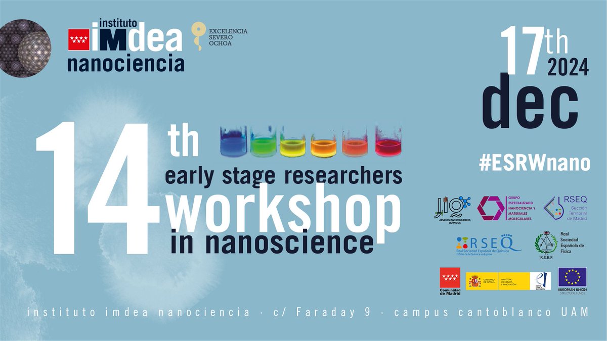 The date is approaching!

This year, the #ESRWnano workshop is sponsored by the GENAM, STM, JIQ groups of the <a href="/RSEQuimica/">RSEQ</a> and the <a href="/RSEF_esp/">RSEF</a>.

↪️nanociencia.imdea.org/es/imdea-nanoc…