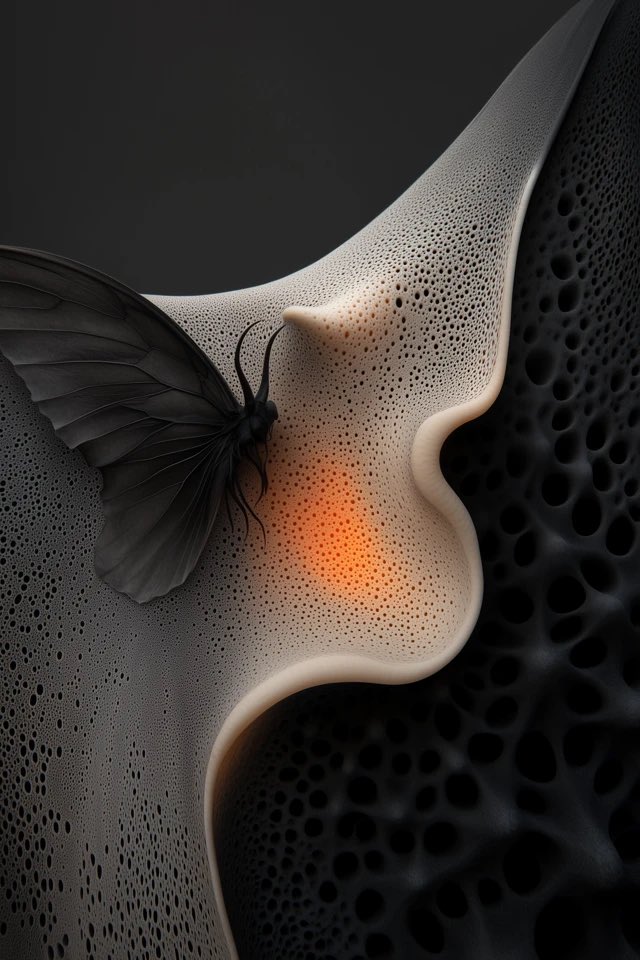 UnityEagle's tweet image. Whispers of transformation: a fragile balance of light and shadow, where darkness cradles the glow of rebirth. What story do you see here?

 #SurrealArt #ImaginationUnbound