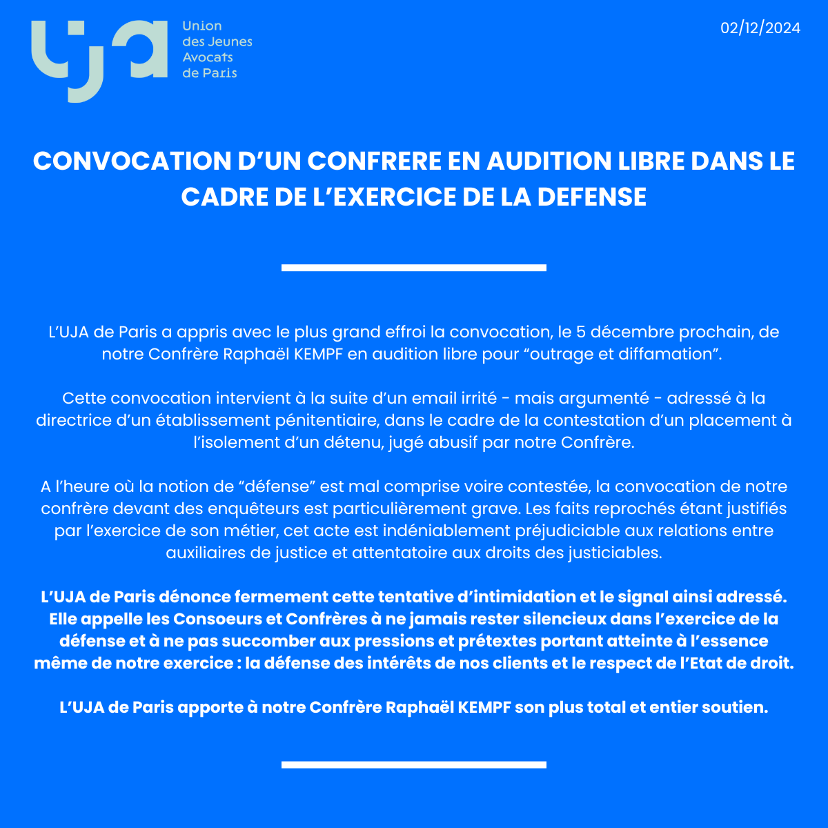 UJA de Paris (@ujadeparis) on Twitter photo 🚨 L'UJA de Paris apporte son plus total et entier soutien à notre Confrère <a href="/raphkempf/">Raphaël Kempf</a> 🚨 🚨 L'UJA de Paris apporte son plus total et entier soutien à notre Confrère <a href="/raphkempf/">Raphaël Kempf</a> 🚨