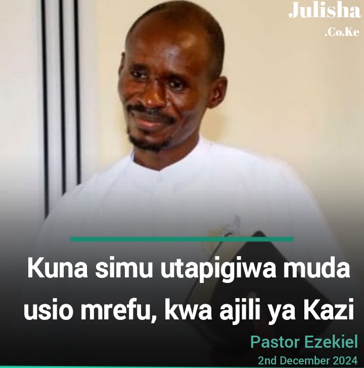 Pastor Ezekiel - Kuna simu utapigiwa muda usio mrefu kwa ajili ya Kazi