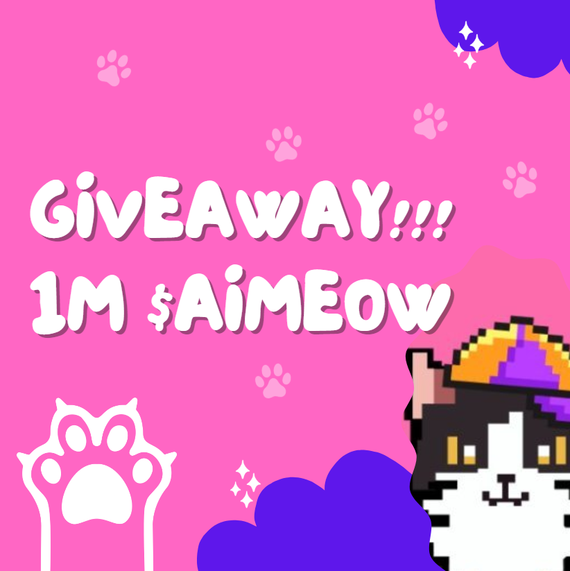 AiMeow404's tweet photo. 😺 Calling all cool cats and crypto chasers!

🎉 Giving away 1,000,000 $AIMEOW tokens!

👇 Here's what you gotta do:
1️⃣ Join the Telegram group.
2️⃣ Chill with the purr-fect community.
3️⃣ Follow, Like, RT and tag 2 friends!

TG👉 https://t.co/4DxfP70ana

#memecoin #Giveaway #base https://t.co/UBmo0BWvuc