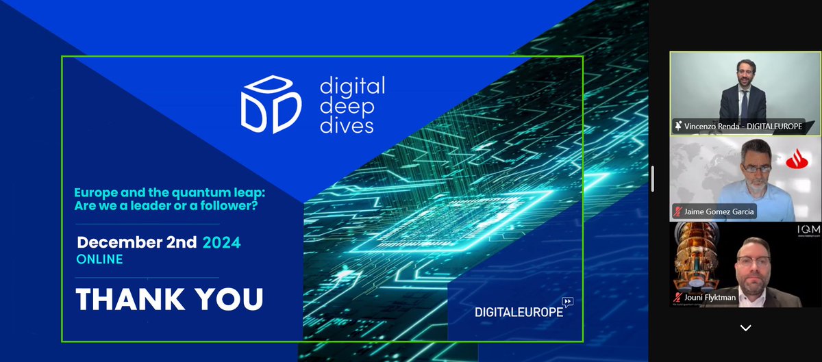 🧐❓Q&amp;A time! Nice one from our #DigitalDeepDive audience: in ONE WORD, what does Europe need to lead in #quantum? The answers:

🌟 Scaling up - Jouni Flyktman
🌟 Talent - <a href="/_JaimeGG/">Jaime Gómez García</a> 
🌟 Harmonisation - Pascal Maillot
🌟 Inter-disciplinarity - Natalia Stolyarchuk
🌟 Investment -