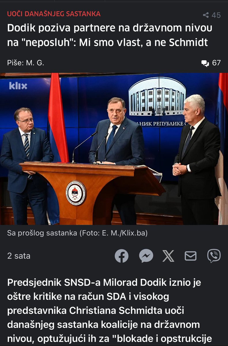 AdmirZdralovic's tweet photo. Dodik ljuljuška trojčicu, ohrabruje ih da bar budu trojka. Na našu sreću, manje su zlo kao trojčica. https://t.co/83ikYJlD98