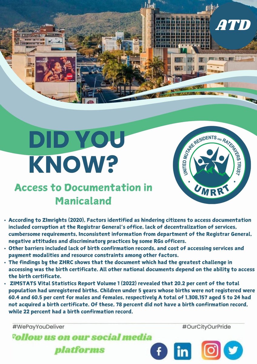 United Mutare Residents and Ratepayers Trust tweet media