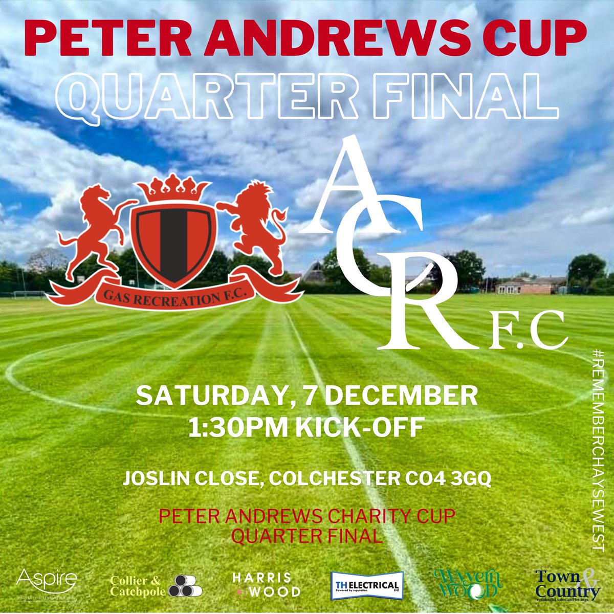 𝗖𝗢𝗠𝗜𝗡𝗚 𝗨𝗣 𝗡𝗘𝗫𝗧…

We travel to play <a href="/GasRecFC/">🏆🏆Gas Recreation FC🏆🏆</a> in the Peter Andrews Cup this Saturday. 

KO will be at 1:30pm so why not pop over and give it a watch

#rememberchaysewest 
#ACRFC
#OneClubOneLove