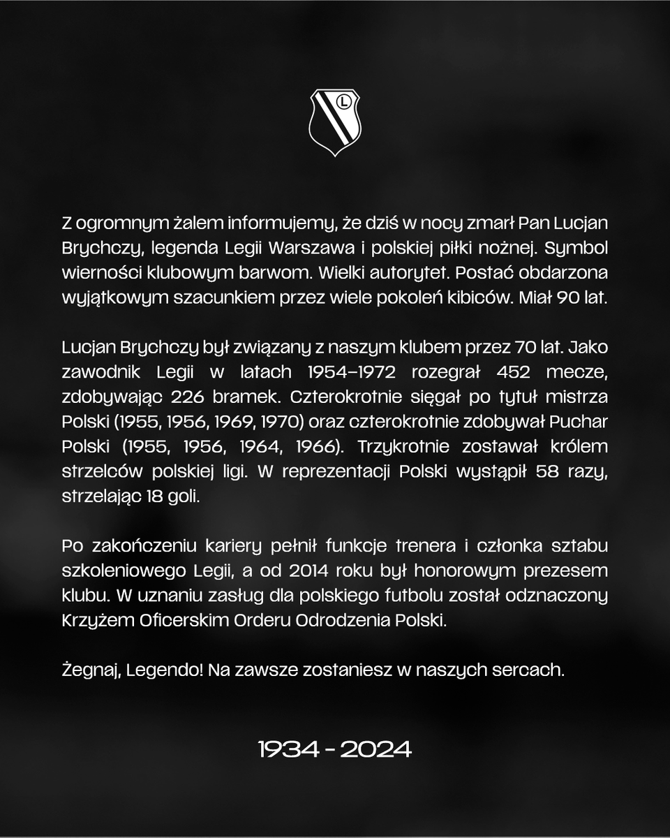 Żegnaj, Legendo! Na zawsze zostaniesz w naszych sercach.