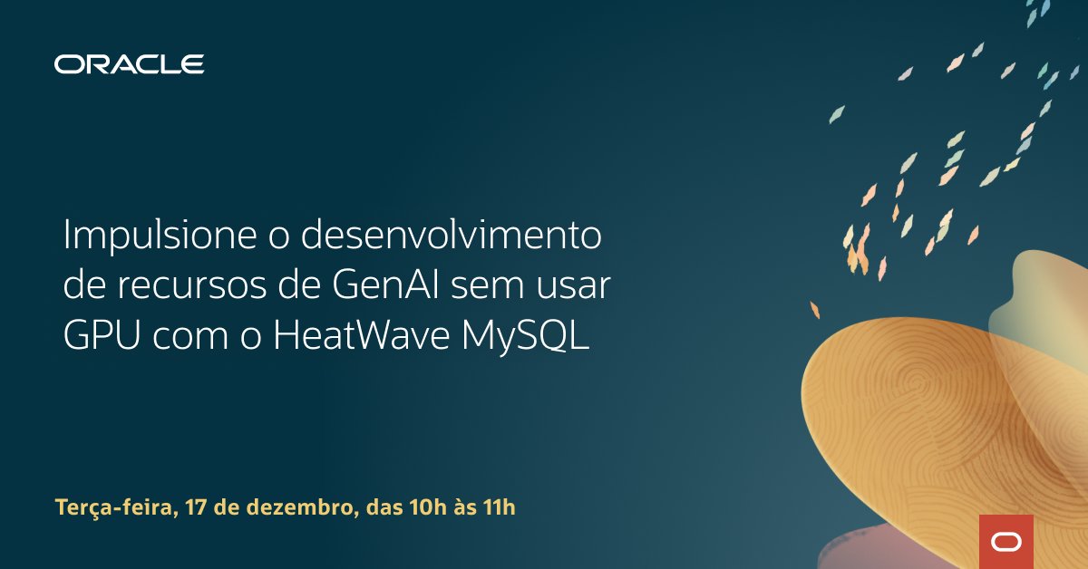tadeulongo's tweet image. Participe deste webinar para descobrir como acelerar o desenvolvimento de recursos de IA generativa sem a necessidade de GPUs, e depois teste gratuitamente os recursos do HeatWave com o Modo Gratuito da OCI. Inscreva-se agora! social.ora.cl/6003tlnvZ