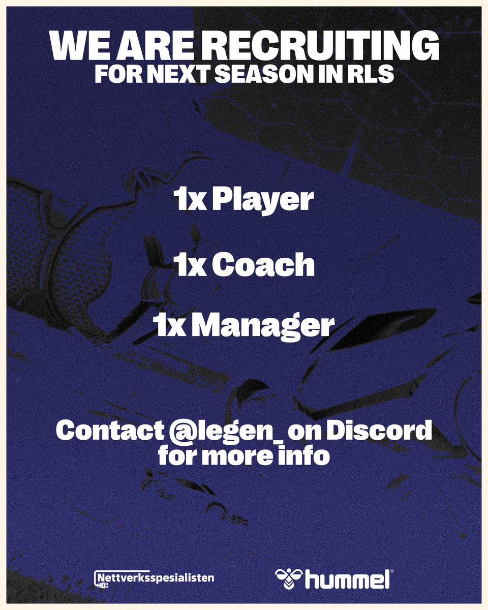 Do you wanna join the Quick family? This is your chance! We are recruiting for our team who plays in <a href="/RLSuperSeries/">RLS🚀</a> 

Send a message to <a href="/LeNgocZz/">Mathias "Legen" Le Ngoc</a> on Discord: Legen_ or to our Email: kontakt@quickesports.no