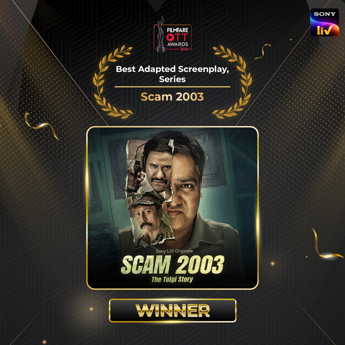 SonyLIV's tweet photo. Thank you for all the love ! #Scam2003, #GullakS4 and #MaharaniS3 win big at the Filmfare OTT Awards 2024
#FilmfareOTTAwards #Scam2003 #GullakS4 #MaharaniS3 #SonyLIV https://t.co/DkKZi8hL12