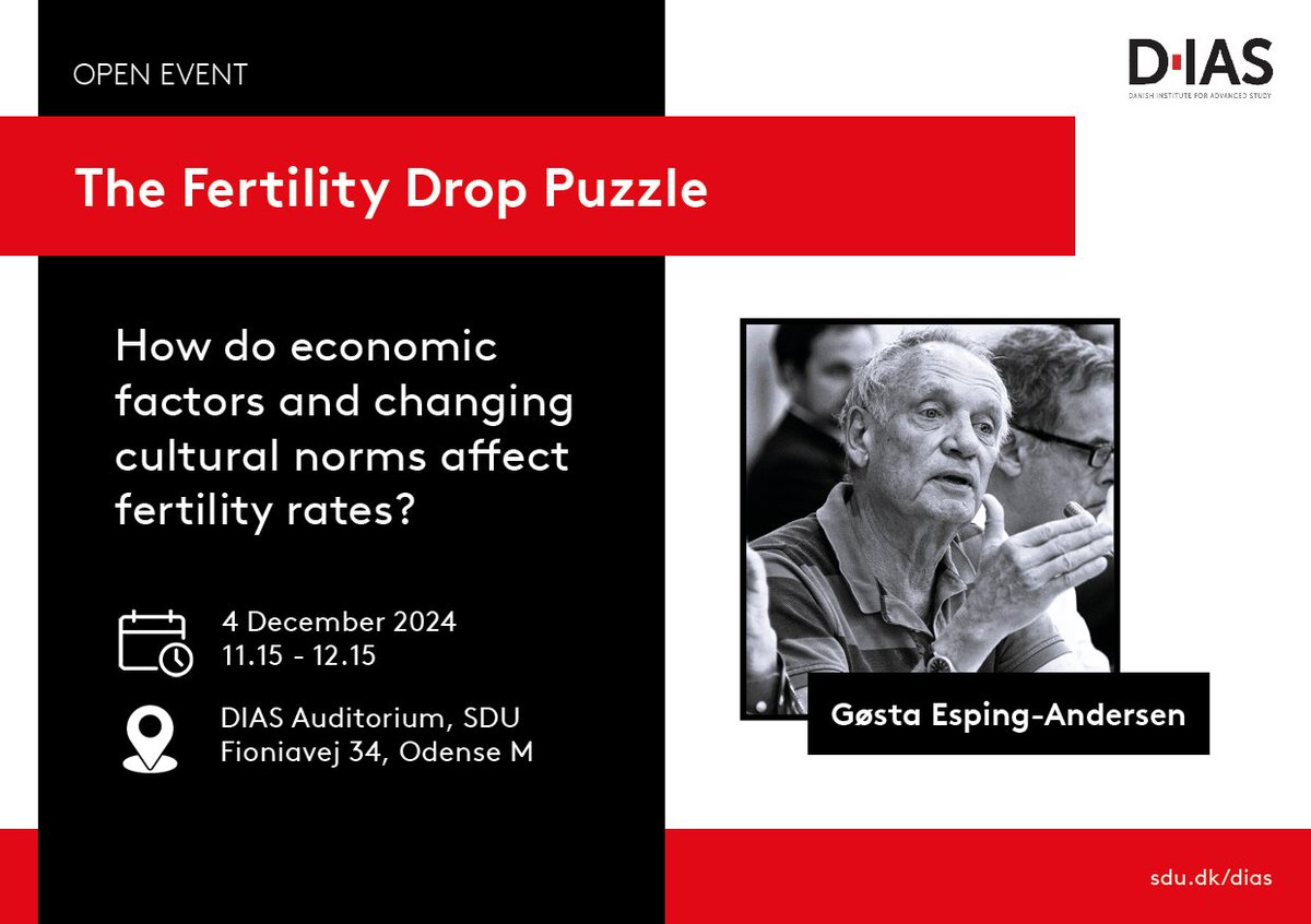 Pieter Vanhuysse @pietervanhuysse.bsky.social (@pietervanhuysse) on Twitter photo "The Fertility Drop Puzzle" : I'll be chairing a talk by Goesta Esping-Andersen on a wicked macro-problem: all welcome, Wed 11h15
#demography #policy <a href="/PopulationEU/">Population Europe</a> "The Fertility Drop Puzzle" : I'll be chairing a talk by Goesta Esping-Andersen on a wicked macro-problem: all welcome, Wed 11h15
#demography #policy <a href="/PopulationEU/">Population Europe</a>
