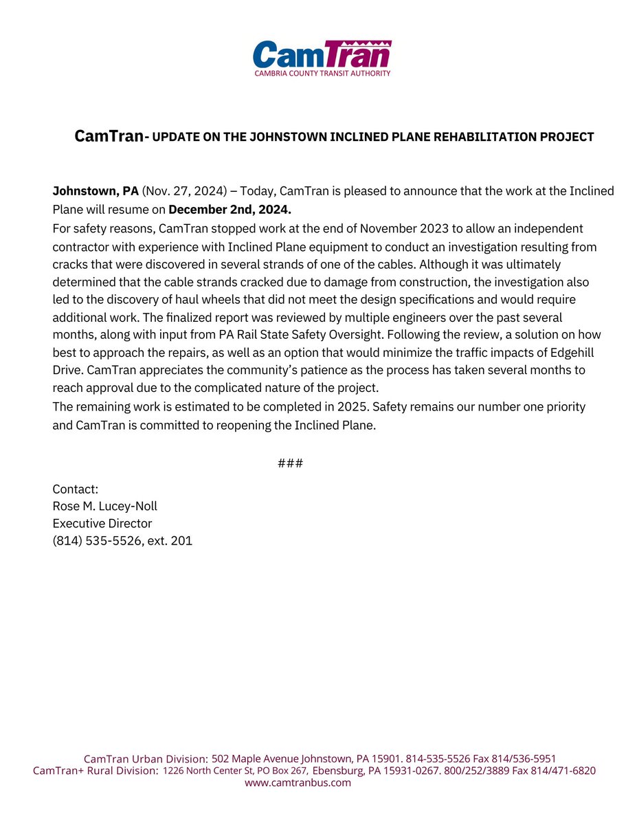 🚧 Important Update from CamTran! 🚧