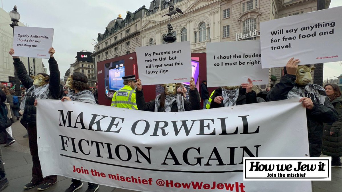 HowWeJewIt's tweet image. Friends and Jews in Sheep&apos;s clothing 
Make Orwell Great Again  @elonmusk 
Photos @amandarosephoto and @WingletLove @StopTheHate_UK