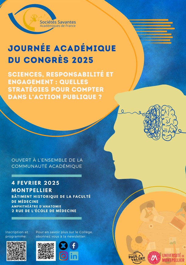 📅SAVE THE DATE !
Le congrès annuel du Collège est un moment privilégié pour établir des contacts informels et tirer partie de notre diversité!
Plus d'info: loom.ly/-t_1FhQ

#SocSavMontpel2025 #savethedate #4fevrier #science #montpellier #SocSav <a href="/univpaulvalery/">Université de Montpellier Paul-Valéry</a>