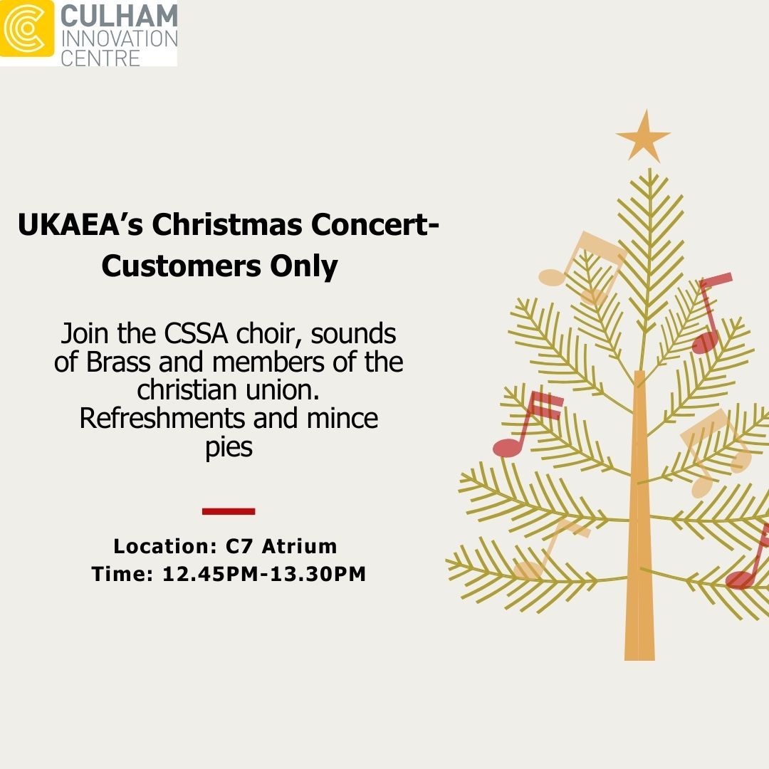 UKAEA’s Christmas Concert – Thursday 5th December- Customers Only 🎄 🎅 ❄️ ☃️