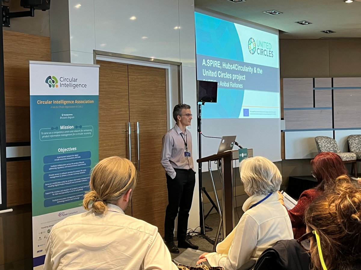 UnitedCirclesEU's tweet photo. 📢@UnitedCirclesEU at the Digital Solutions for Circularity info day within the umbrella of the @CircThread project!
👏@CARTIF presented at the Istambul event
#CircularEconomy #Hubs4Circularity #Process4People #HE #CircThread #CircularIntelligenceAssociation https://t.co/6UO2ZakwsB