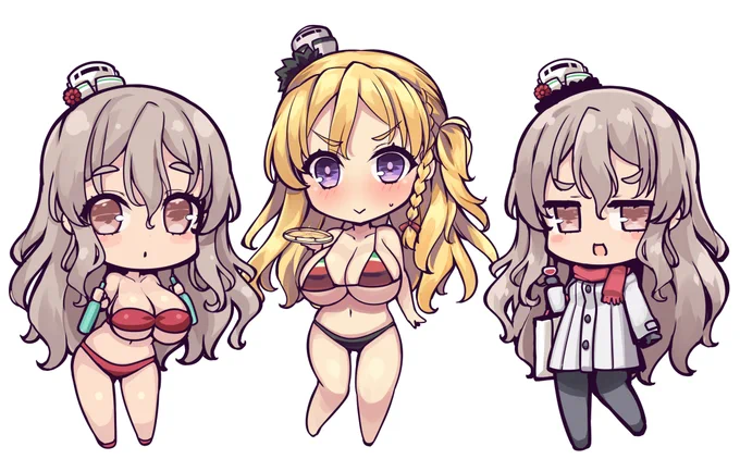 ポーラ ザラ ポーラこちら等身大イラストのおまけに描いたSDなのでグッズにはしてないのですが来年の海外艦オンリー向けに使うかも…しれない…#艦これ#ザラ#ポーラ 
