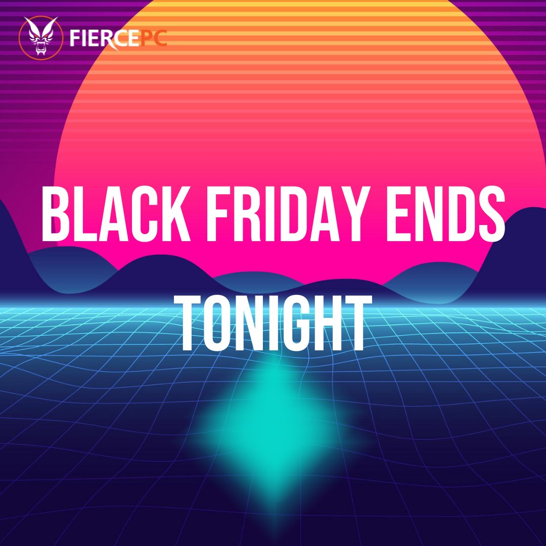 Our Black Friday sale has been extended, but it ends tonight! - It's your last chance to grab yourself a deal on our dedicated Black Friday gaming PCs: fiercepc.co.uk/black-friday-2…