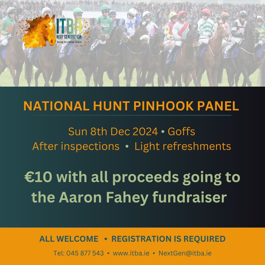 📢Have you booked your tickets for the ITBA Next Gen 𝐍𝐚𝐭𝐢𝐨𝐧𝐚𝐥 𝐇𝐮𝐧𝐭 𝐏𝐢𝐧𝐡𝐨𝐨𝐤 𝐏𝐚𝐧𝐞𝐥??

📍Goffs  
🗓️Sun 8th Dec
⏰Following Inspections
𝘈𝘓𝘓 𝘞𝘌𝘓𝘊𝘖𝘔𝘌!

🎟️Tickets €10 with all proceeds to Aaron Fahey fundraiser Book here 👉 tinyurl.com/ynmzbem9
