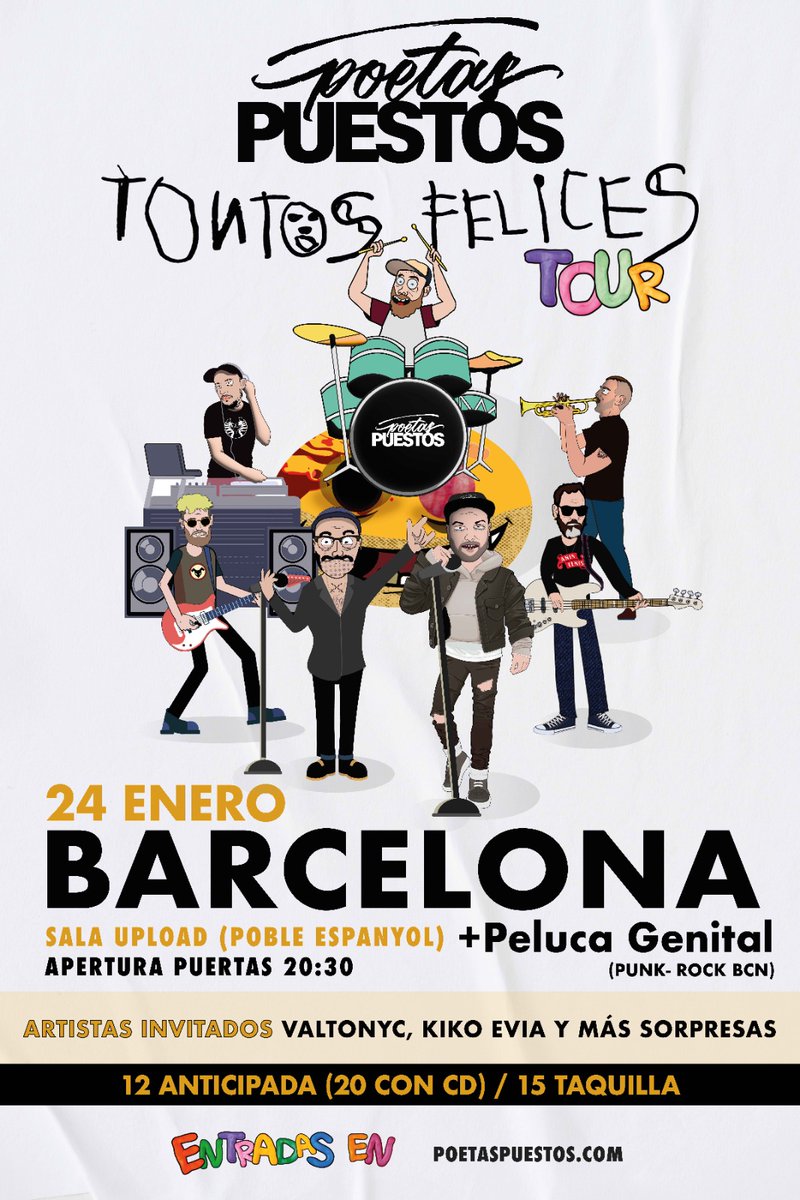 BARCELONA 24 ENERO + Peluca Genital. E invitados como Kiko Evia <a href="/PoorTramit/">Poor Tràmit</a> <a href="/valtonyc/">-</a> <a href="/PauakoDisperso/">DIOSPERSA33 on SPOTIFY</a> 

Pilla tus entradas desde poetaspuestos.com

A mi peña de la zona si lo movéis os amo mucho 😗😗