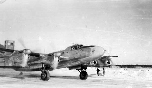 Converted Lancaster bomber  as a mid air tanker, at Gander c.1947.  FPL, a UK company, set up a flight testing base at Gander to develop technical procedures in air-to-air refueling, later to be adopted by the military. This story &amp; photos  ganderairporthistoricalsociety.org/_html_4658/FRL…