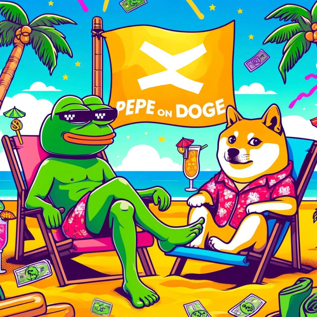 Pepe on Doge tweet media