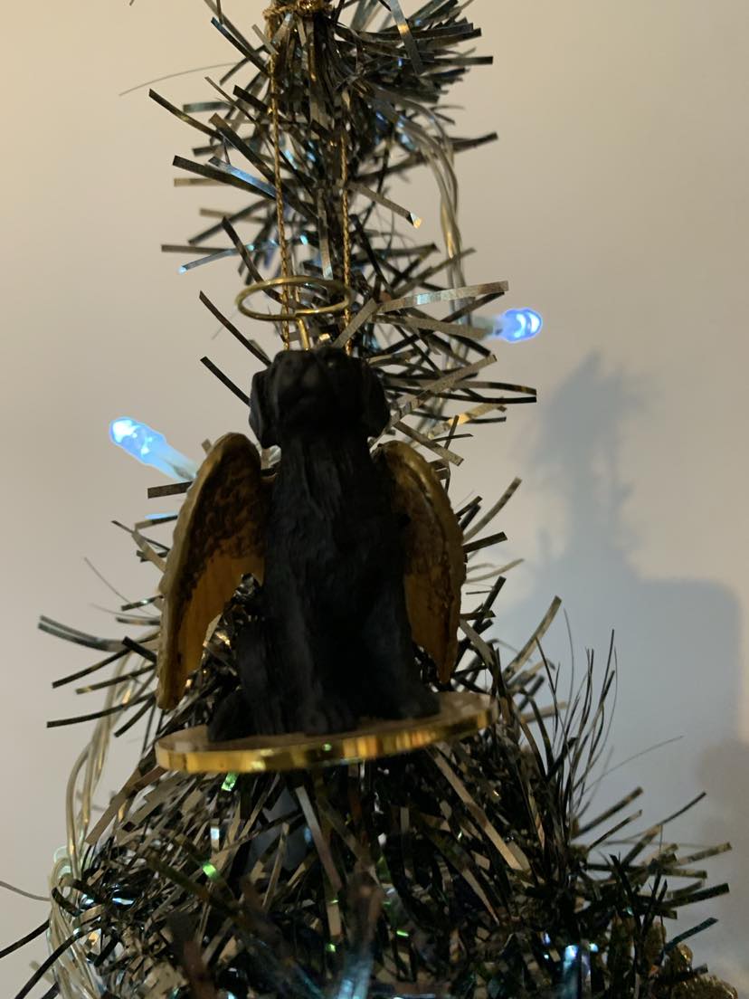 Morning <a href="/sarajcox/">sara cox💙</a> Have you got a Flat Coated Retriever 'Angel' on the top of your tree? Our Hastings thinks Daisy would love one...😍🥰