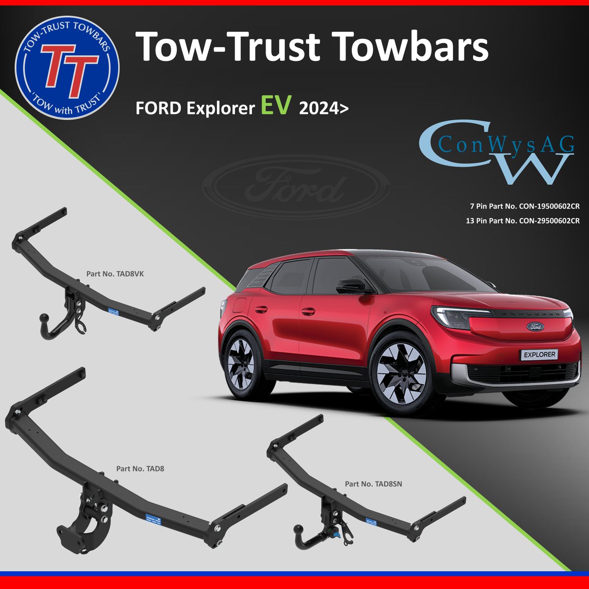 🚨 New Product Launch 🚨 
  
We Are Excited To Announce We Have Products In Stock For The All New FORD Explorer EV 2024>

#TTT #TowTrust #TowingTheNation #TowWithTrust #Camping #Touring #Holiday2024 #Vanlife #Holiday #Towbar #NewRelease #FORD