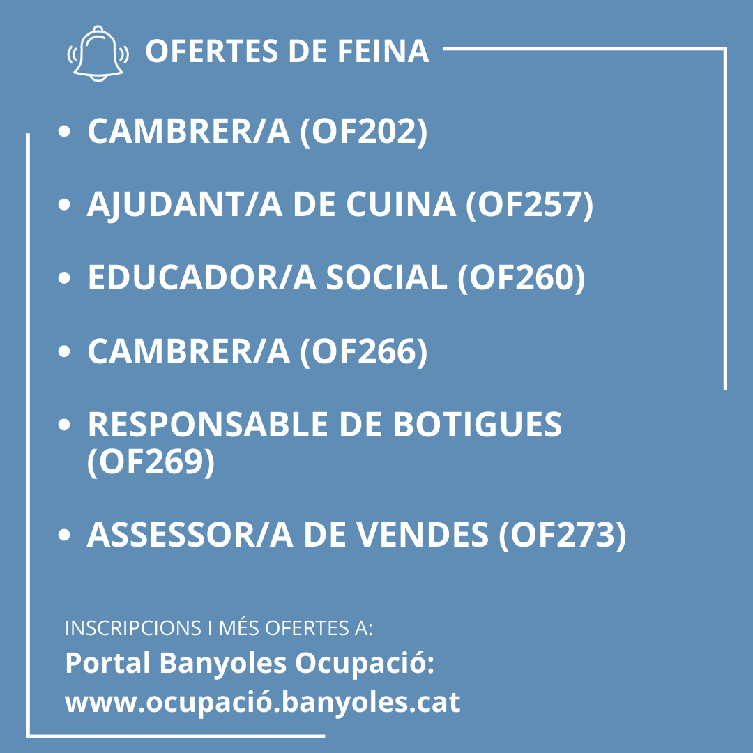 AjBanyoles's tweet photo. 🔔Arriben les ofertes destacades del mes de desembre! 📣

Del portal Banyoles Ocupació de l'àrea Promoció Econòmica de l'Ajuntament de Banyoles selecciona les següents ofertes laborals:

🍷 Cambrer/a
👩‍🍳 Ajundant/a de cuina

✅ Arriben les ofertes destacades del mes de desembre! https://t.co/zmR4Jwap3d