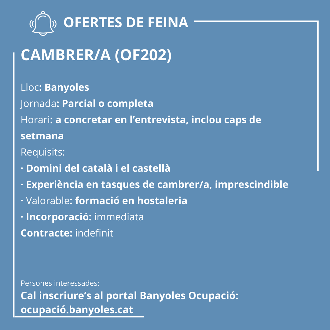 AjBanyoles's tweet photo. 🔔Arriben les ofertes destacades del mes de desembre! 📣

Del portal Banyoles Ocupació de l'àrea Promoció Econòmica de l'Ajuntament de Banyoles selecciona les següents ofertes laborals:

🍷 Cambrer/a
👩‍🍳 Ajundant/a de cuina

✅ Arriben les ofertes destacades del mes de desembre! https://t.co/zmR4Jwap3d