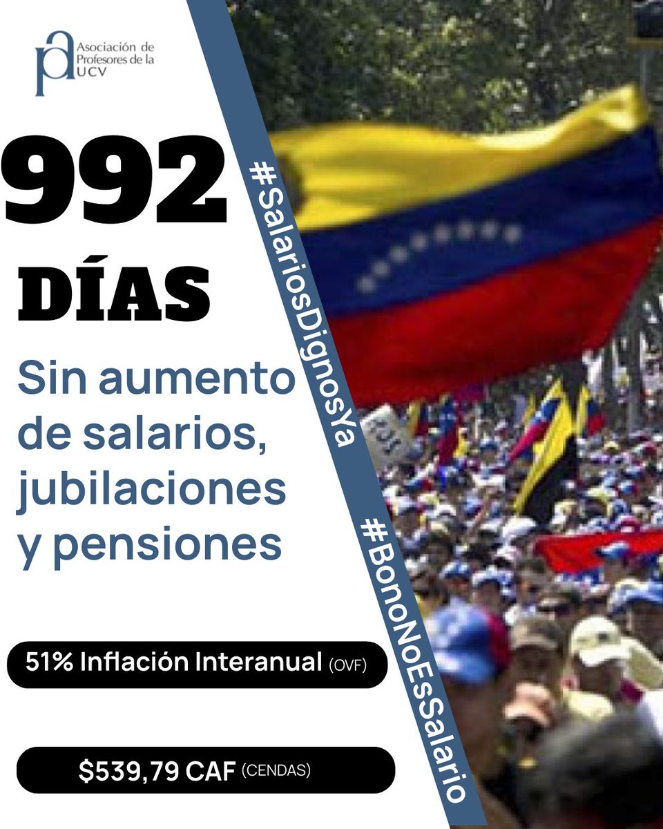 #UCV #Profesores #Venezuela #SalariosDignosYa #BonoNoEsSalario