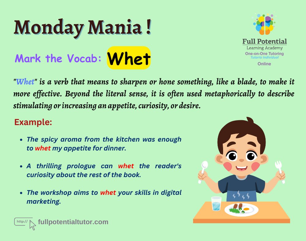 FPLAUSA's tweet image. ✨ Feeling inspired? Whet your appetite for knowledge and dive deeper into your interests! 

#WordOfTheDay #Whet #StayCurious #LearnSomethingNew #FunWithWords #ExpandYourVocabulary #FPLA #Miami