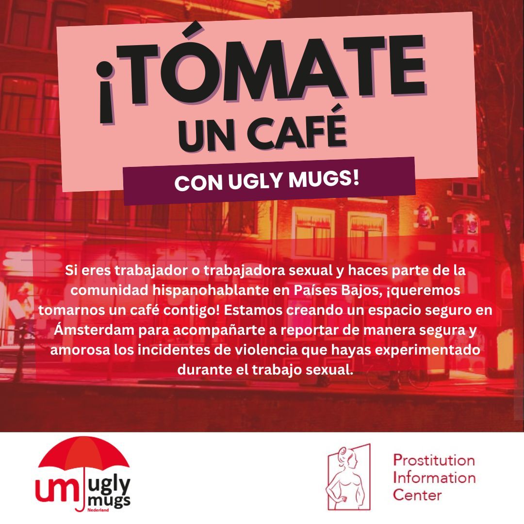 Si eres trabajador o trabajadora sexual y hacer parte de la comunidad hispanohablante en Países Bajos, ¡queremos tomarnos un café contigo! 
#TrabajoSexualEsTrabajo #trabajosexual #trabajadoresSexuales